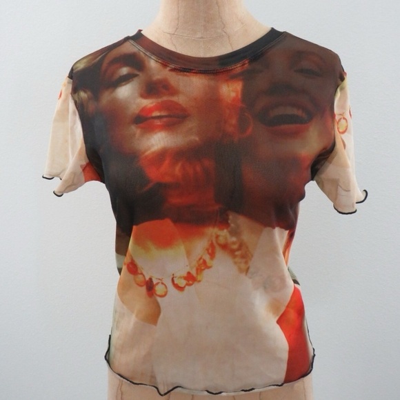 Forever 21 Marilyn Monroe Sheer Graphic Tee | size M | brand new - Picture 1 of 10